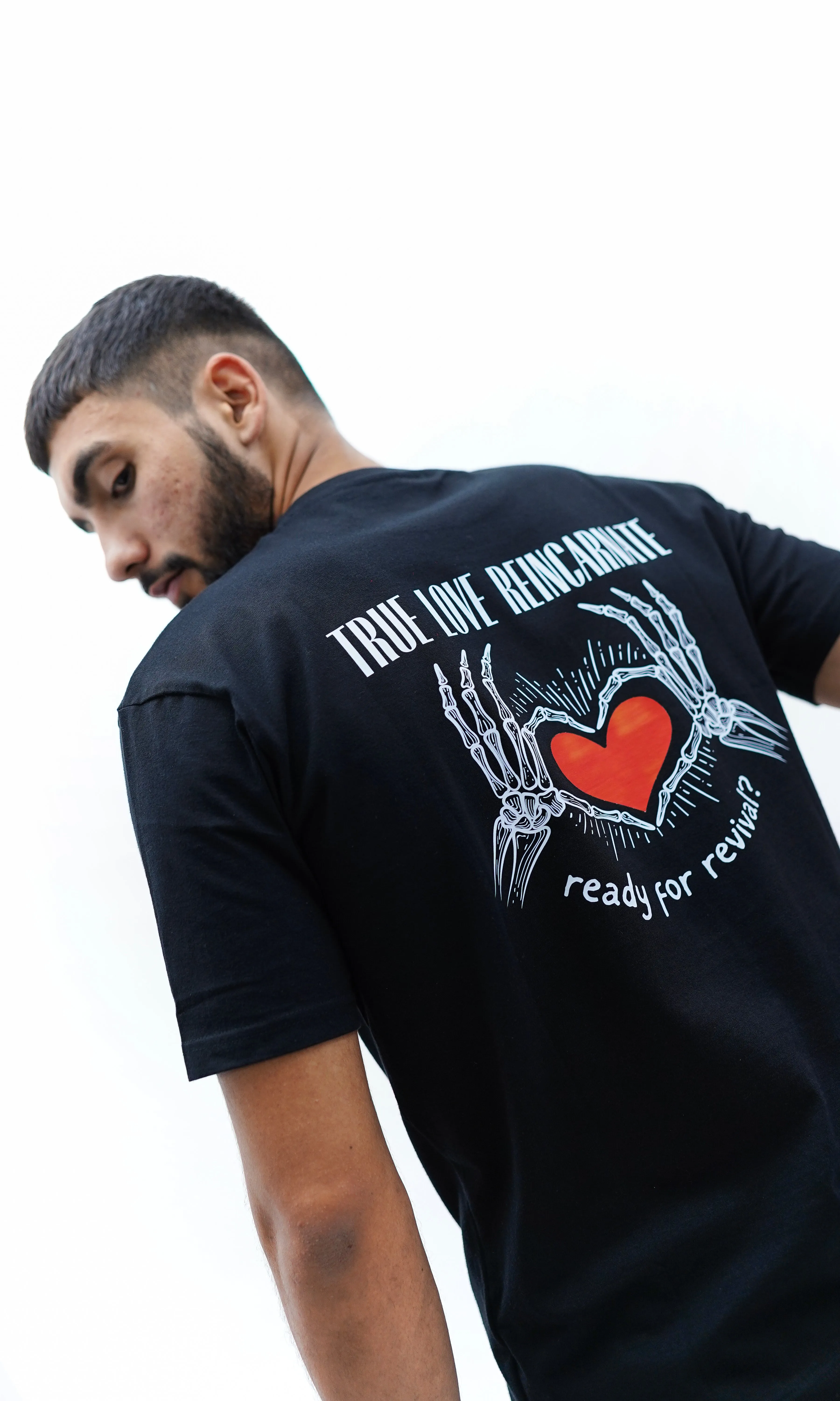 "True Love Reincarnate" Relaxed Black T-Shirt By DemonWear for Him