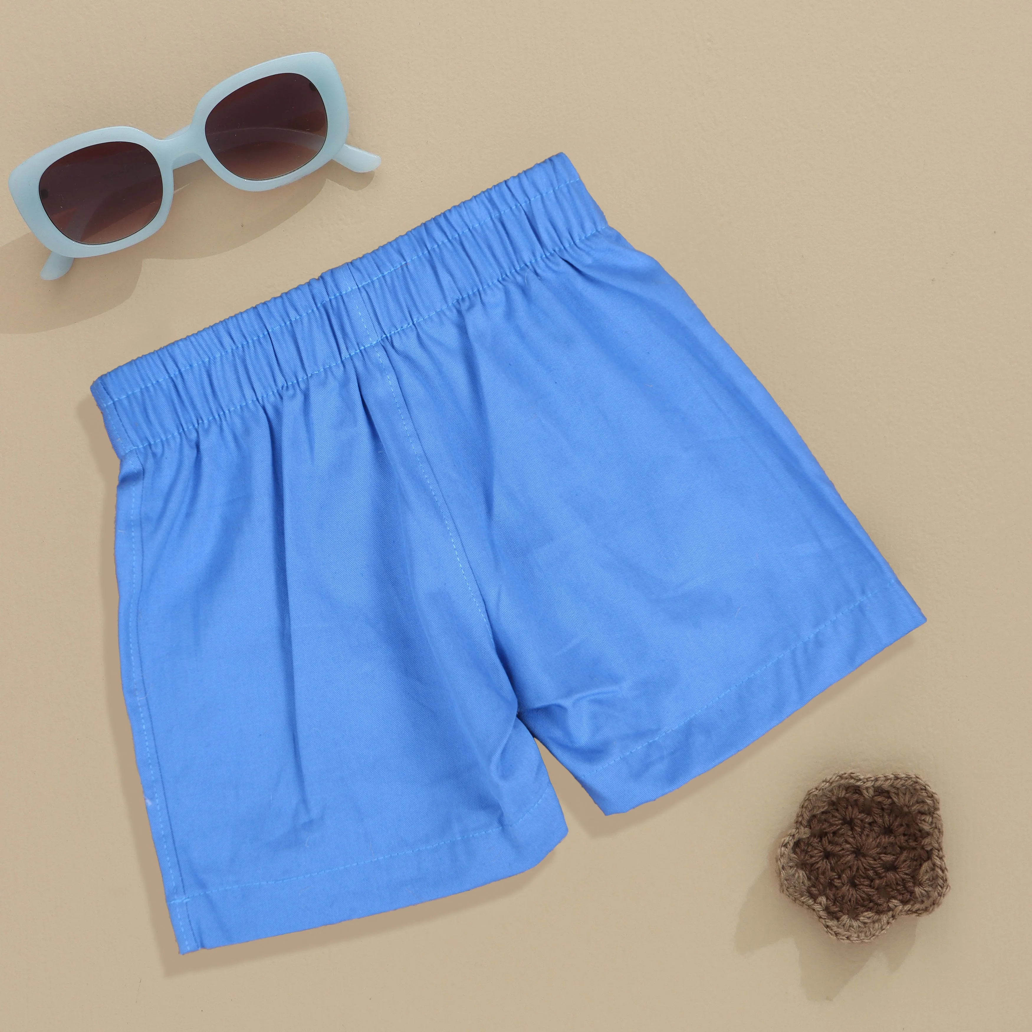 Relaxed Fit Solid Cotton Boys Shorts