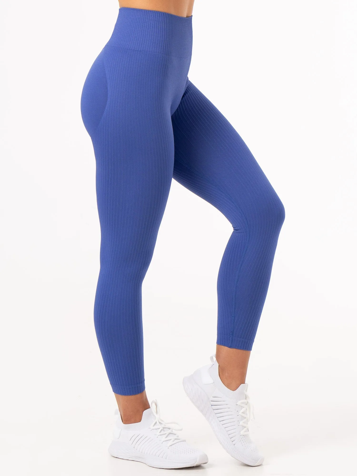 Rib Scrunch Seamless Leggings - Cobalt