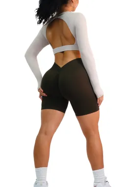 Seamless Low Back Shorts (Dark Chocolate)