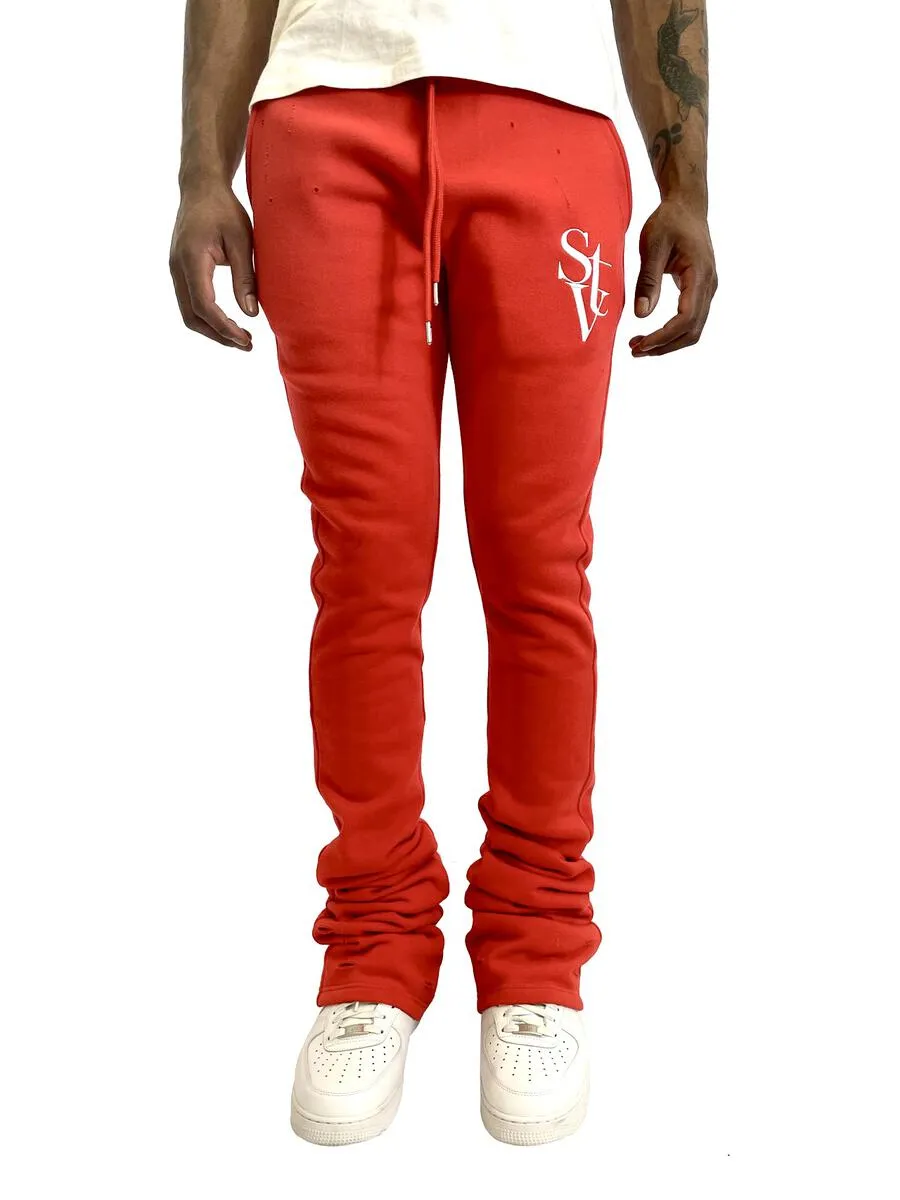 Si Tu Veux LOGO STACKED JOGGER (RED)