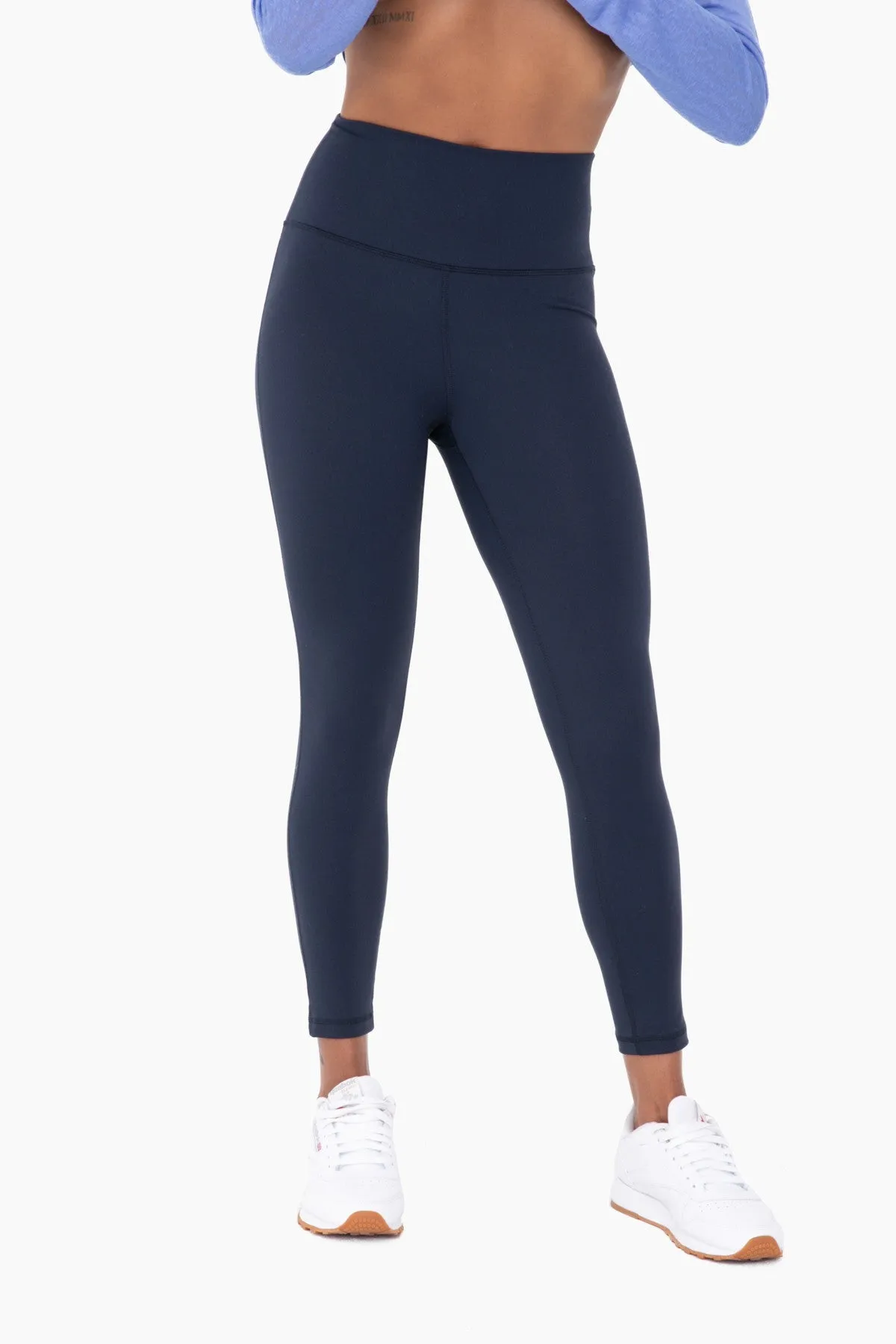 Tapered Band Solid Leggings with Back Pockets | MONO B