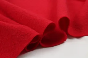 Textured Red Boiled Wool for Jackets and Coats