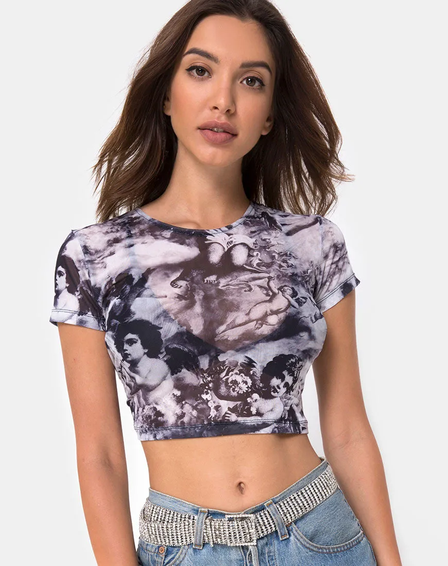 Tiney Crop Top in Cherub Mesh