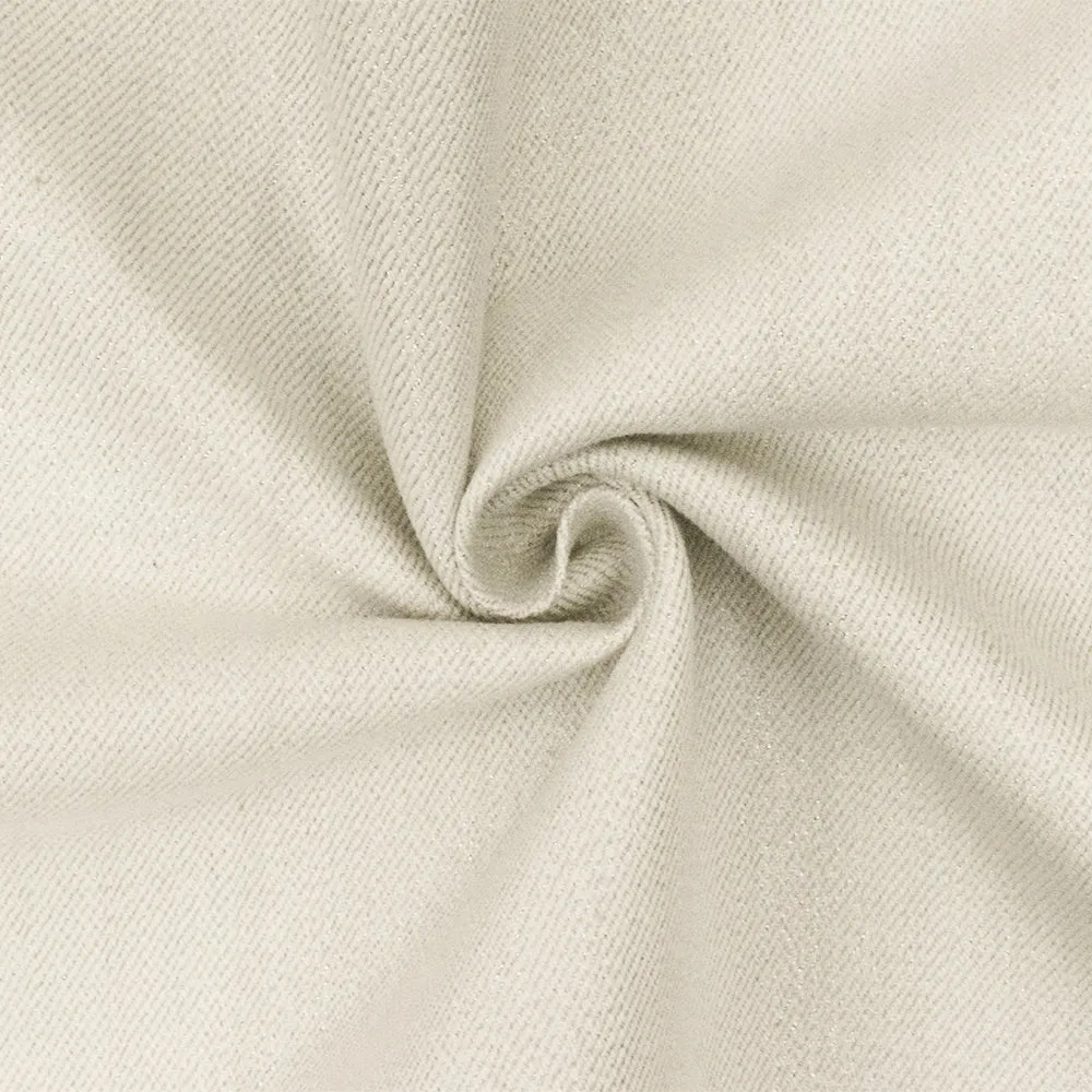 White-Beige-Silver Sparkle Cotton Twill Woven Fabric