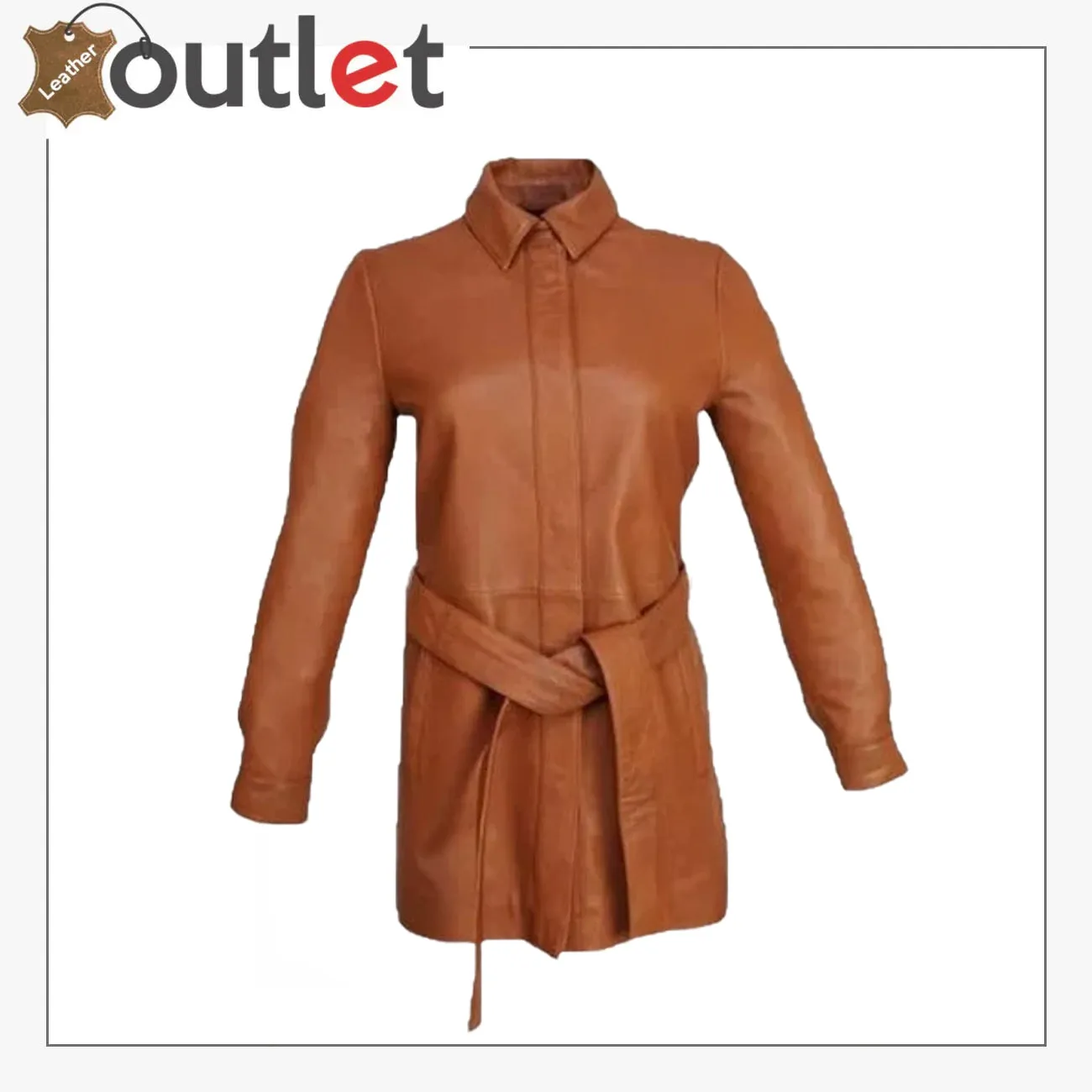 Women's Brown Leather Dress Shirt