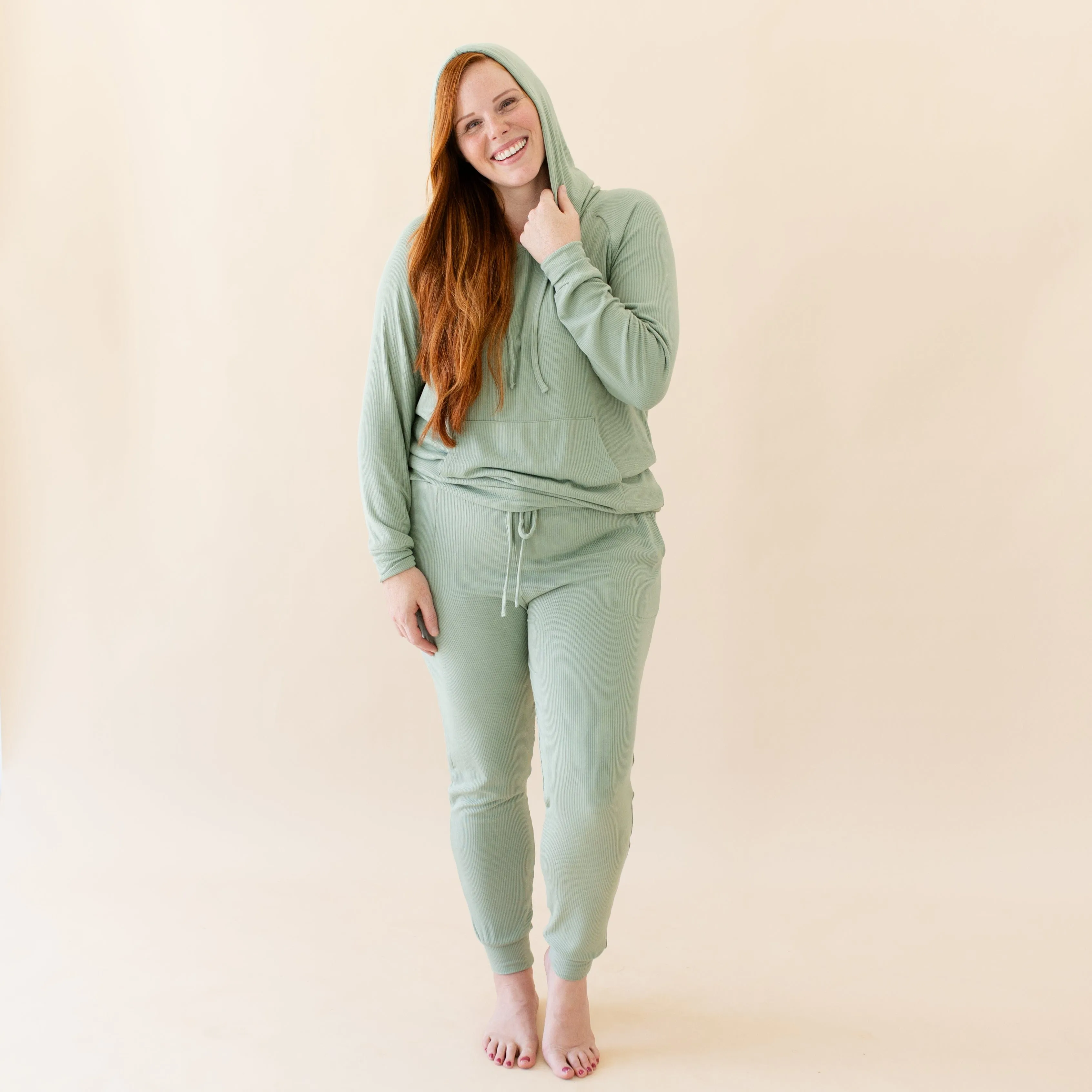 Women's Ribbed Jogger Pant in Thyme